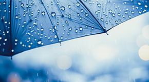 Umbrella with rain drops