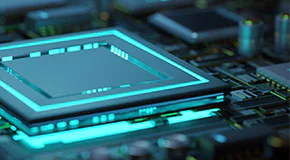 Close-up of a semiconductor