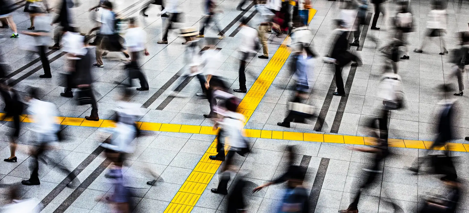 Commuters in a station