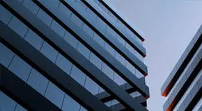 Corners of two large structures
