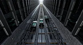 An open Elevator shaft at the business center